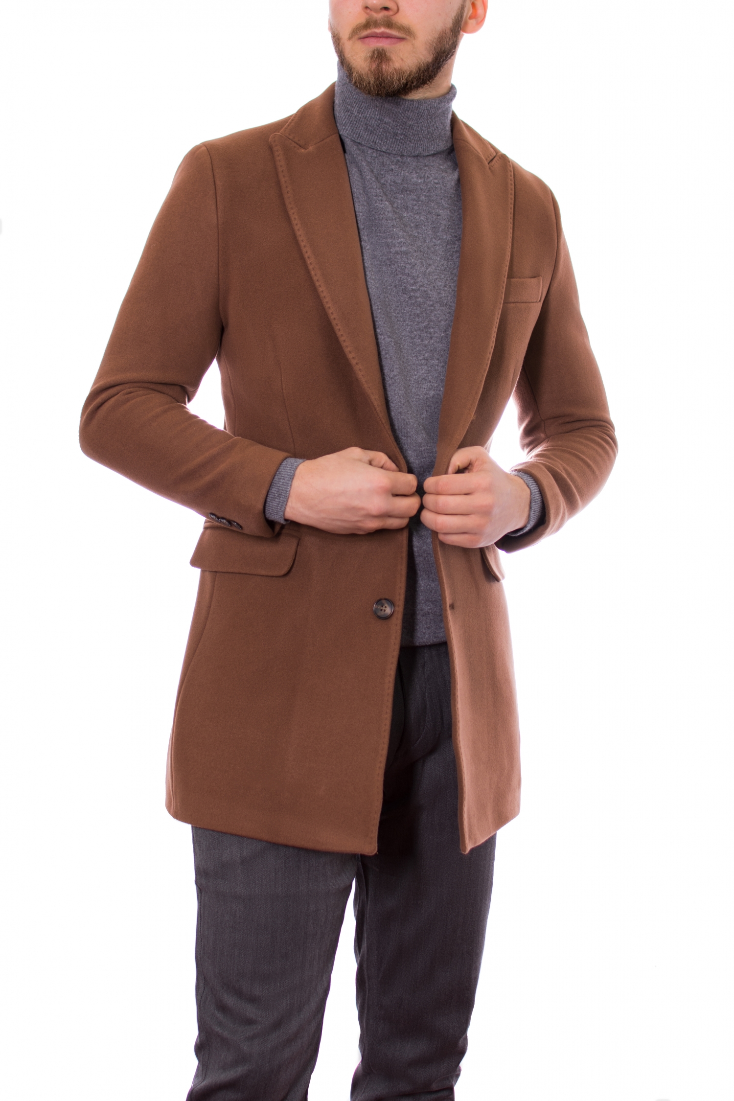 Palton Crem Barbati Maxfashion