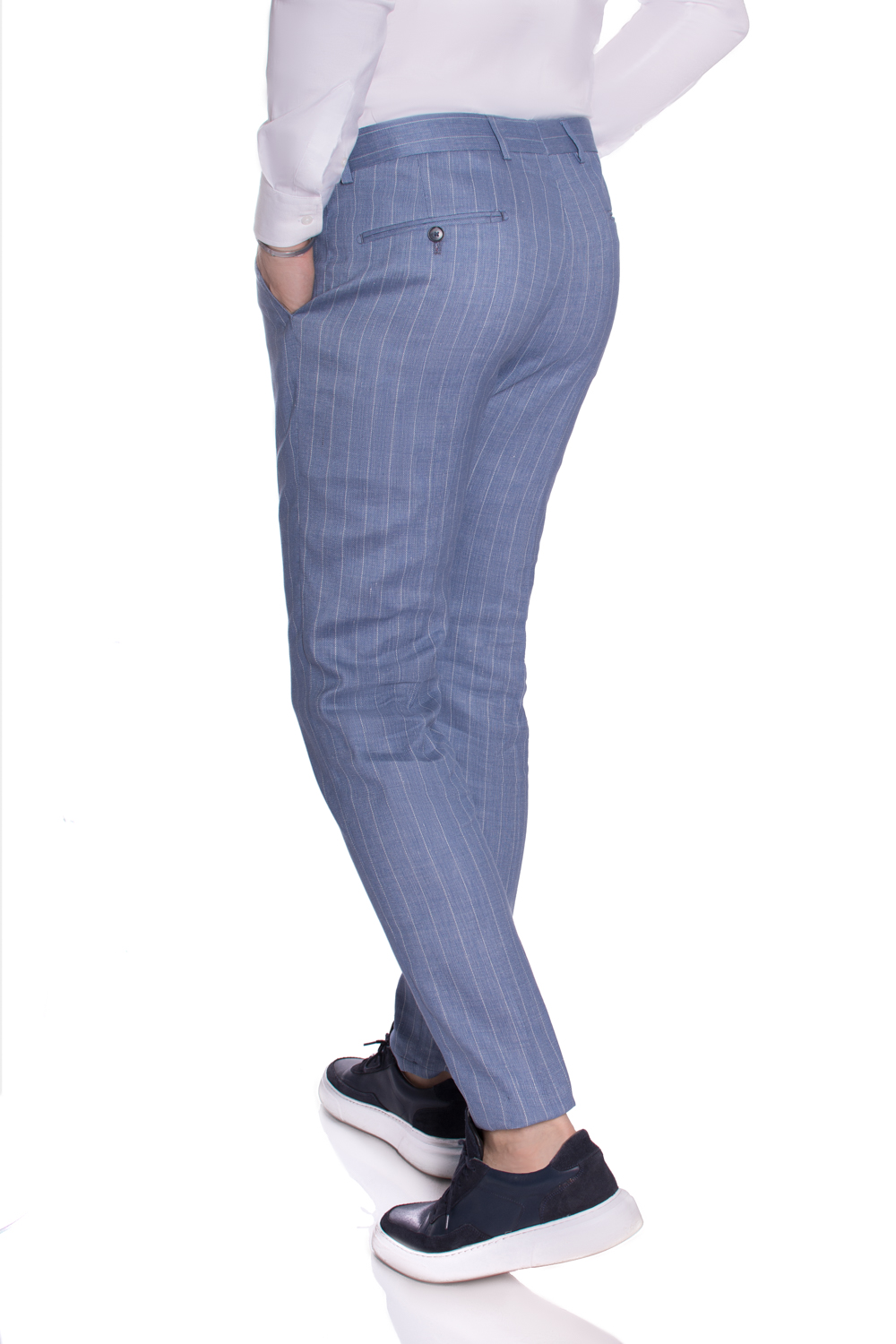 Pantaloni Bleu cu Dungi In Barbati
