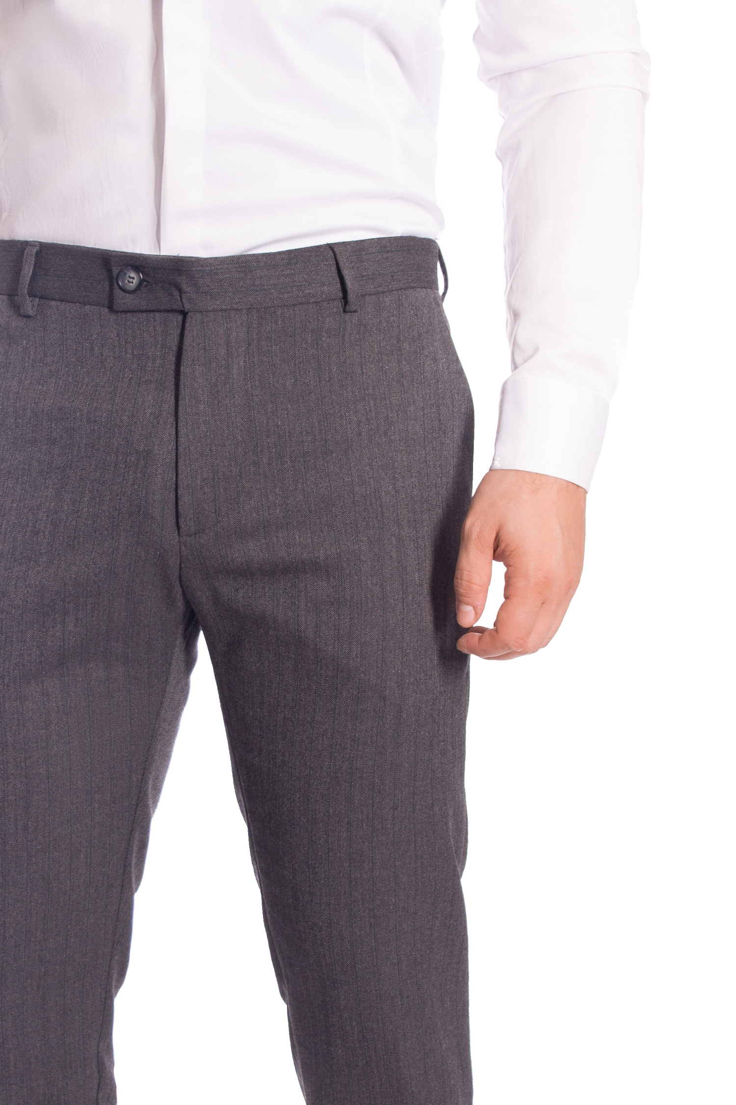 Pantaloni Gri cu Dungi Barbati MAX