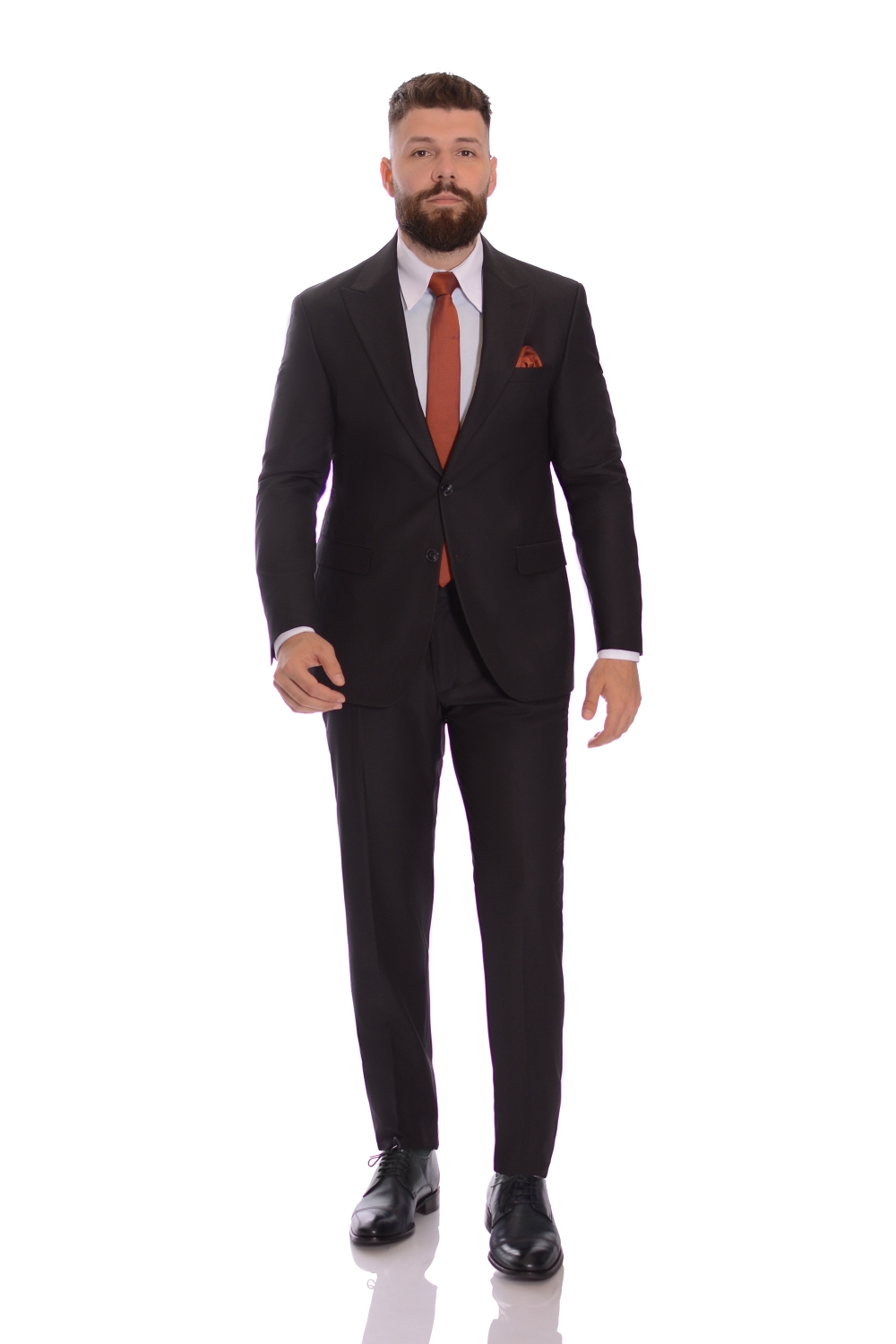 Costum Negru Slim MAX Barbati Elegant