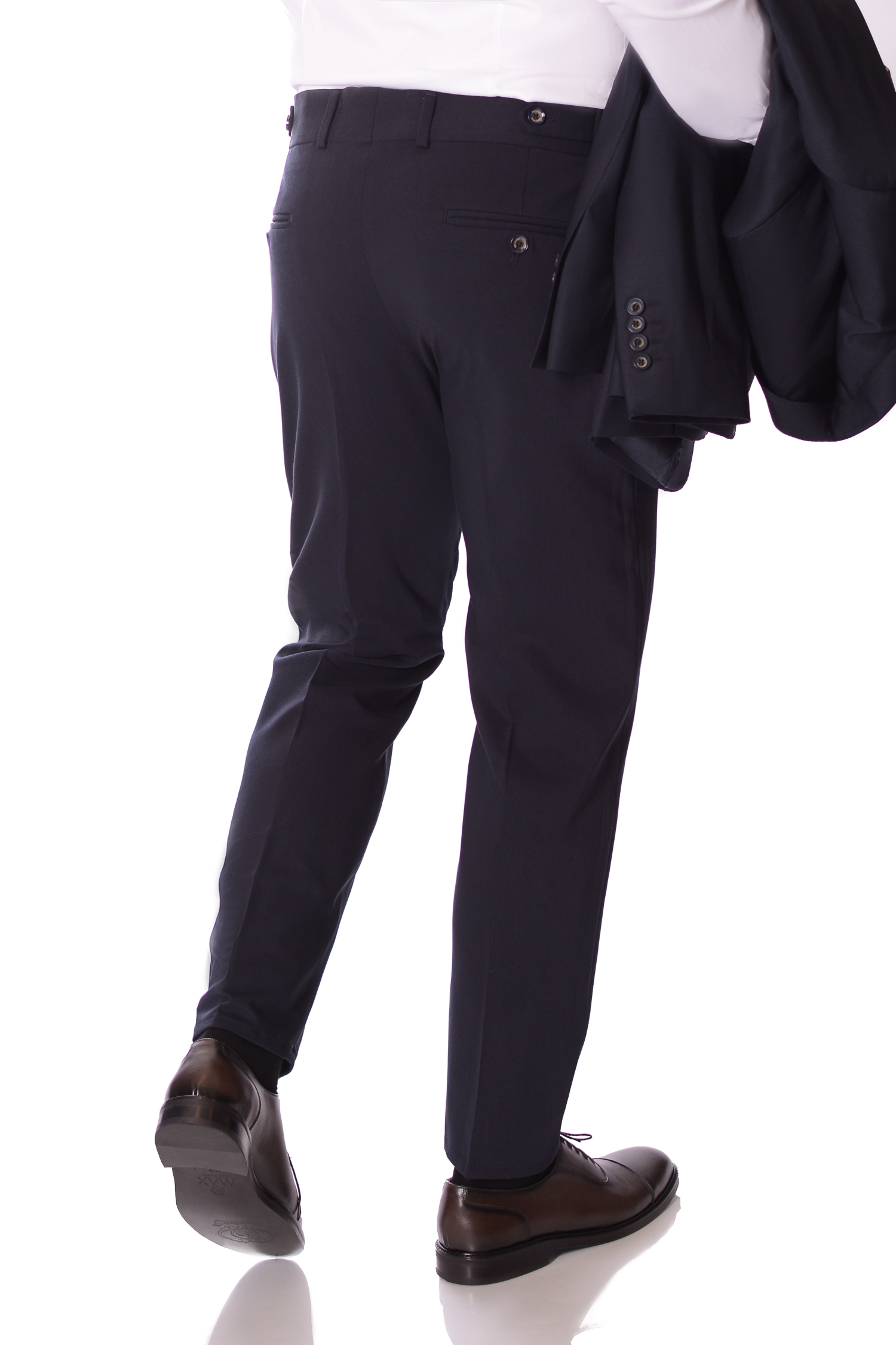 Pantaloni Bleumarin Cu Pense Barbati Max Fashion
