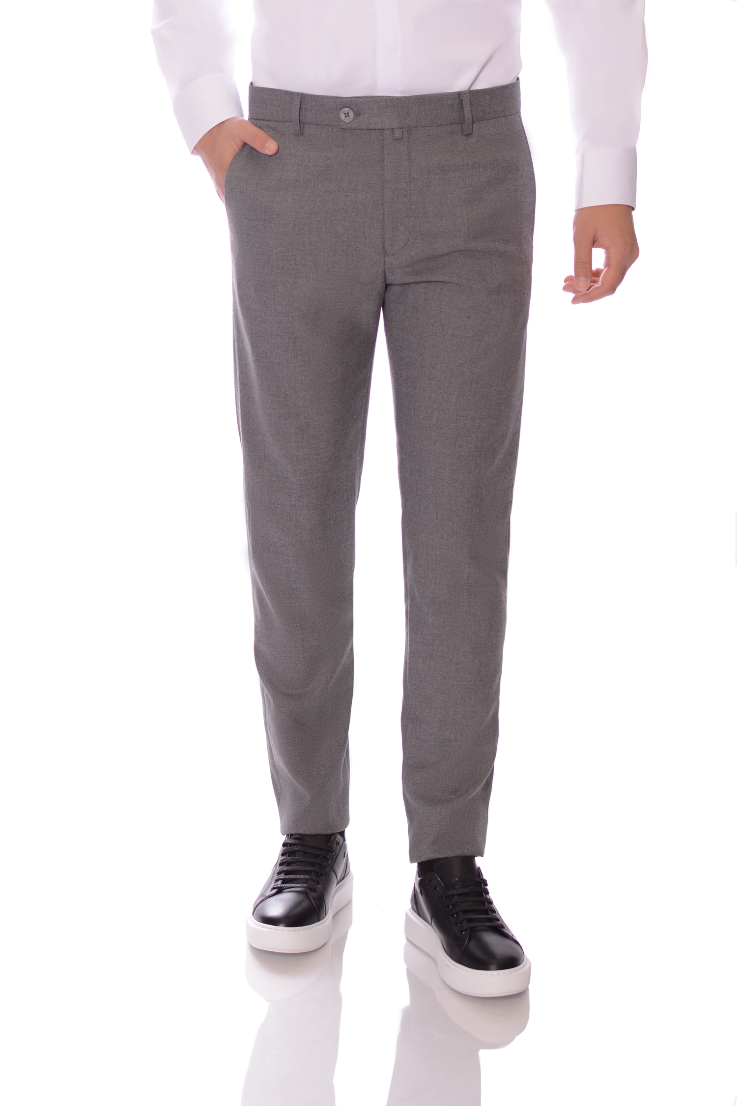 Pantaloni Gri Slim Barbati Eleganti Max Fashion 3