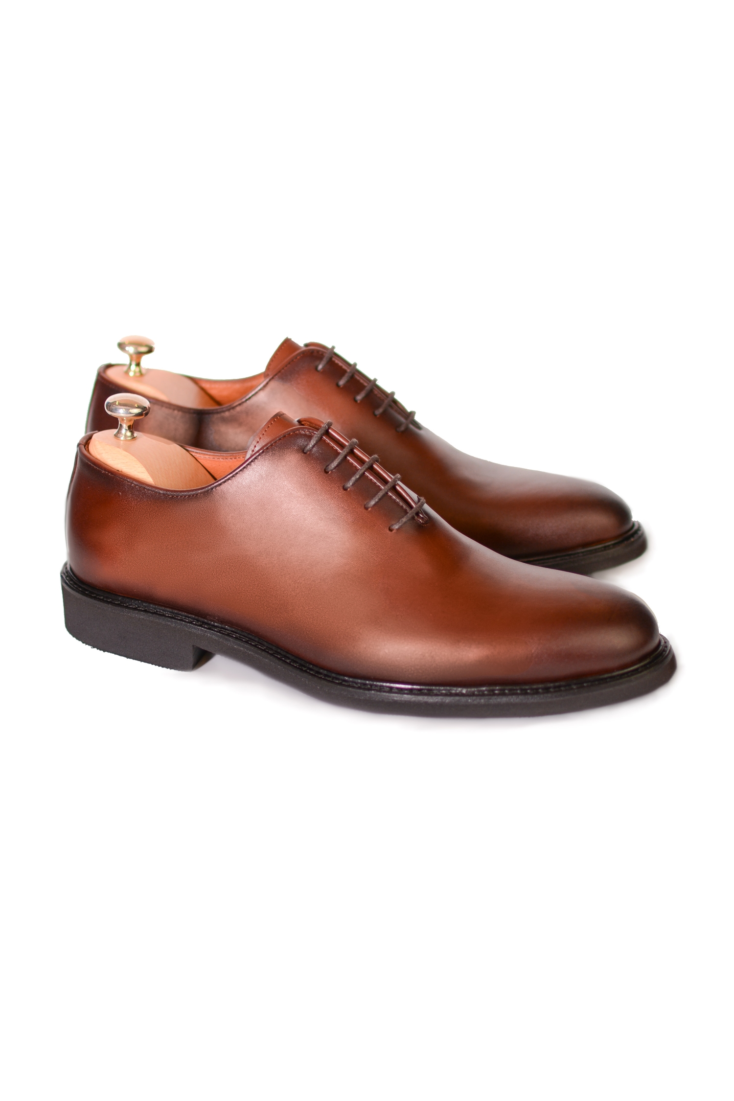 Pantofi Holecut coniac barbati eleganti talpa spuma MAX