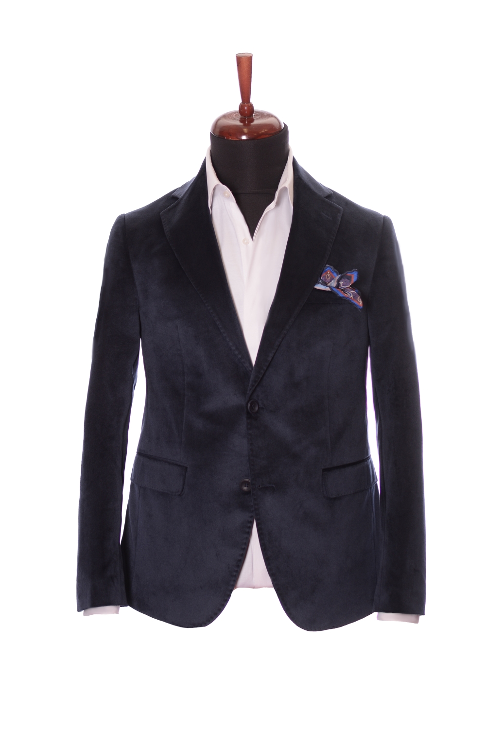 sacou din catifea bleumarin barbati max fashion