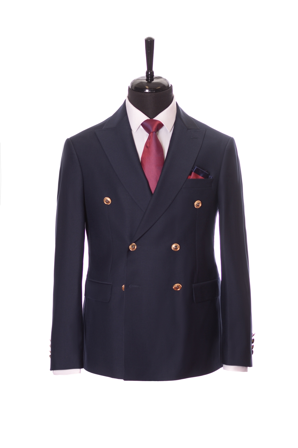 Sacou Double Breasted bleumarin cu nasturi aurii barbati max