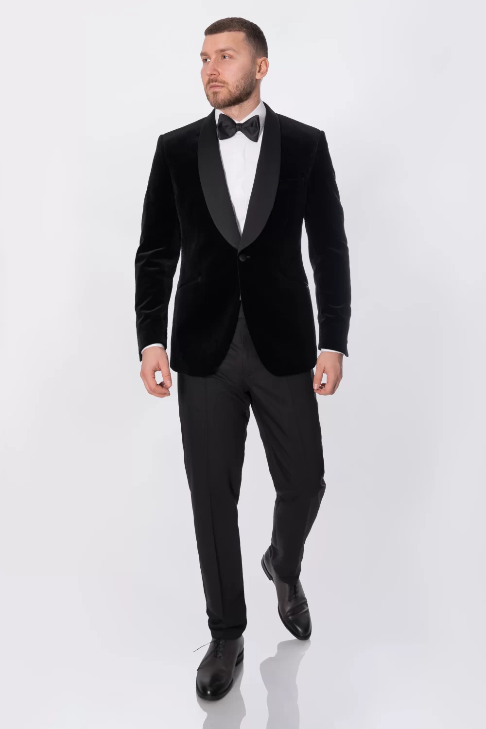 Costum Negru Catifea Barbati Max