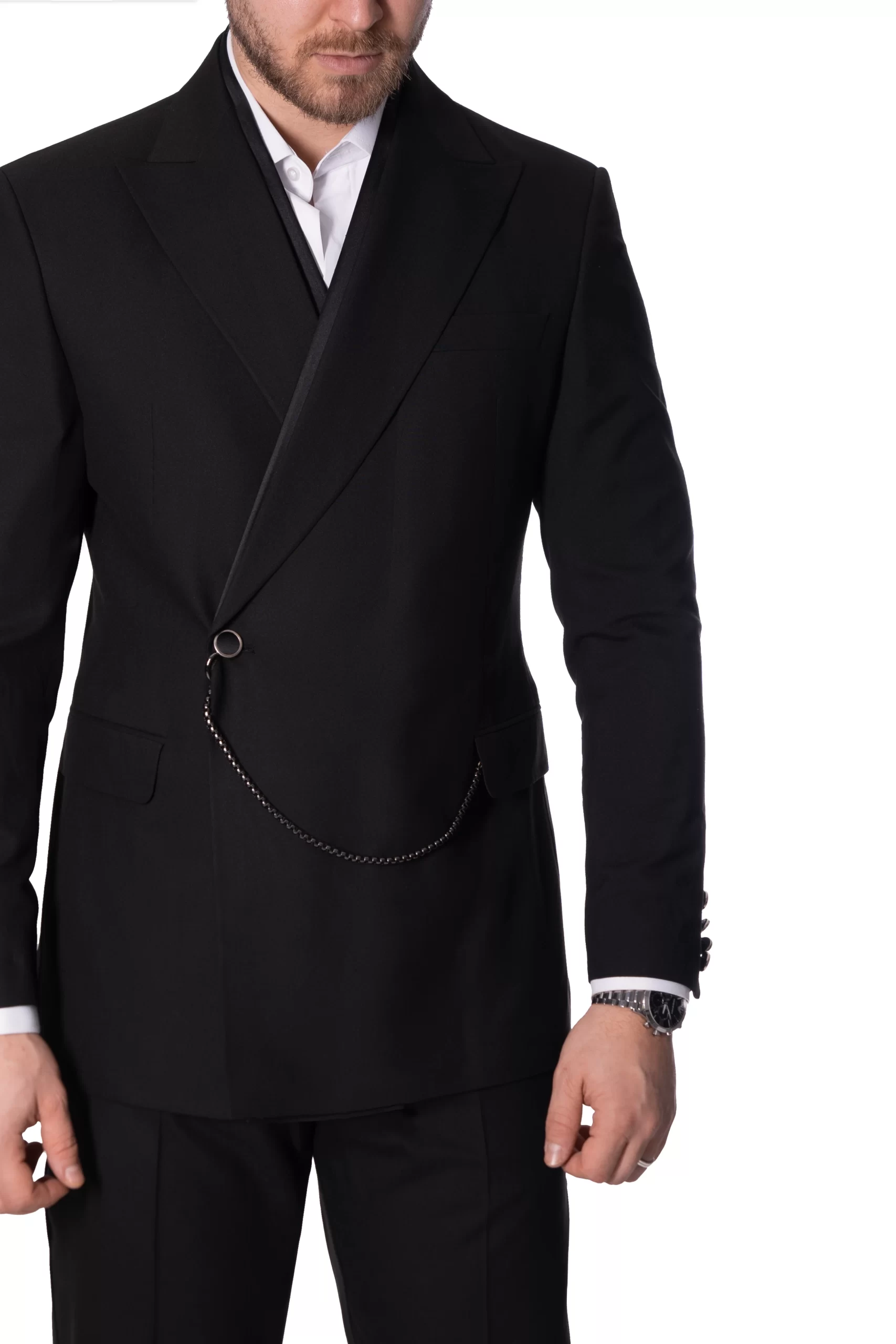 Costum Negru Extravagant Barbati Max Costum Negru Barbati Extravagant Lant Max