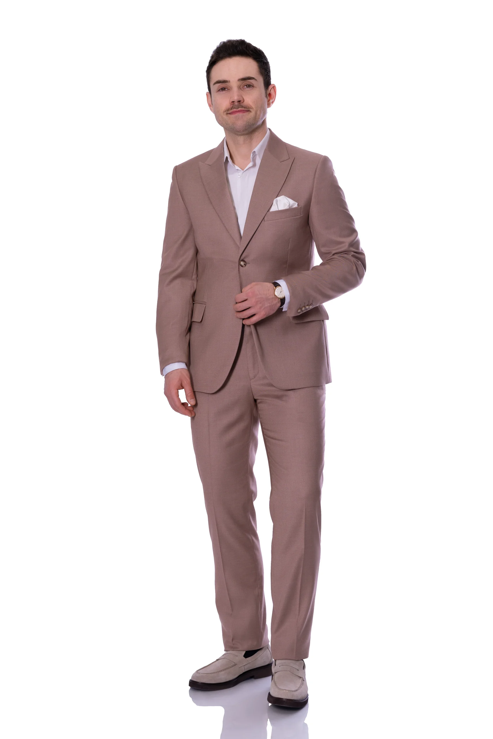 Costum Bej Inchis Barbati MAX Bumbac Romanesc