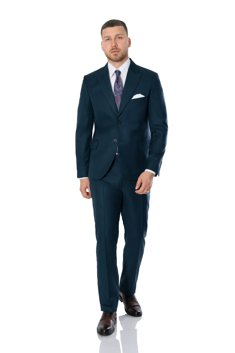 Costum Verde Turcoaz Bumbac Barbati