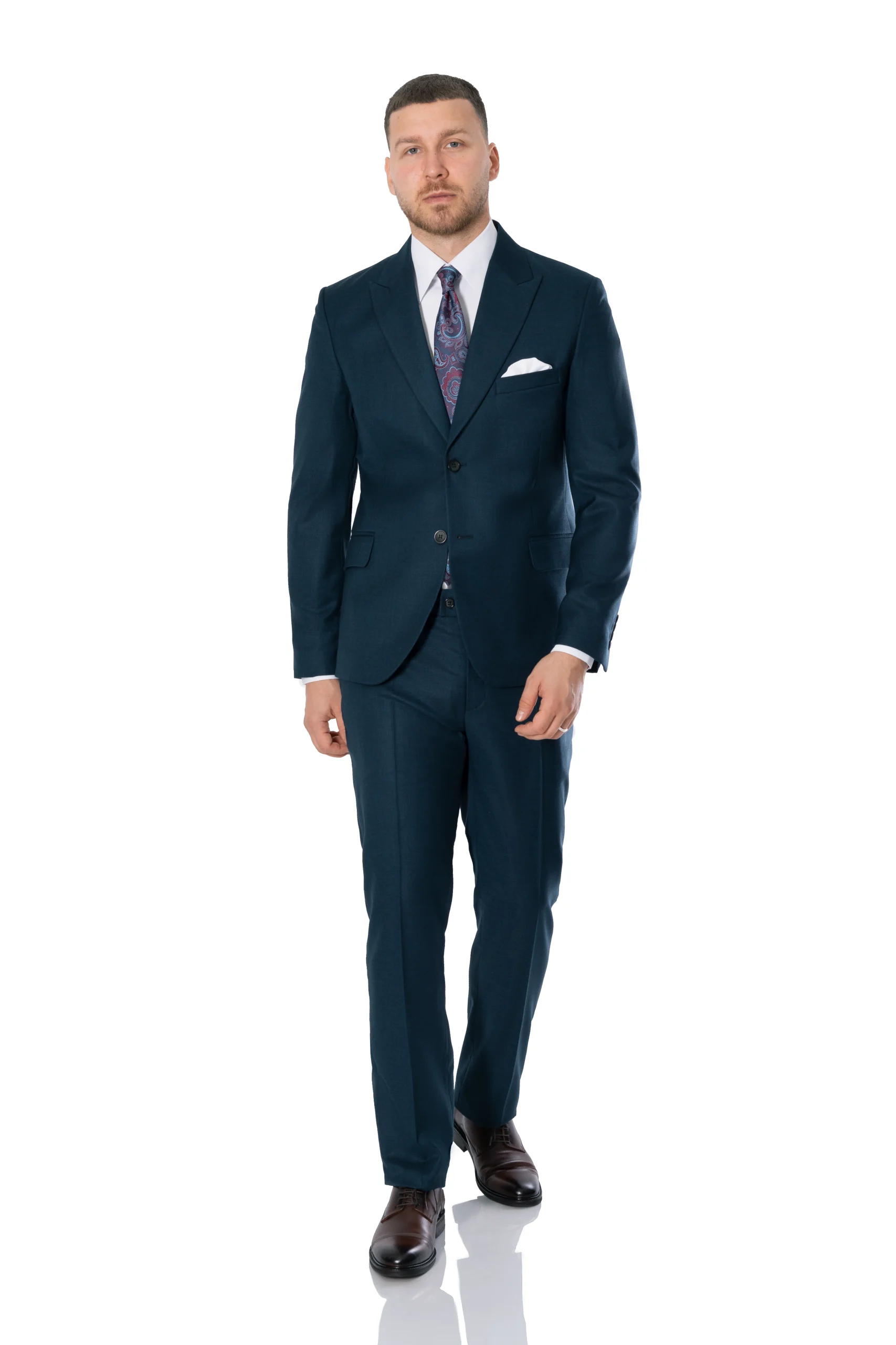 Costum Verde Turcoaz Bumbac Barbati